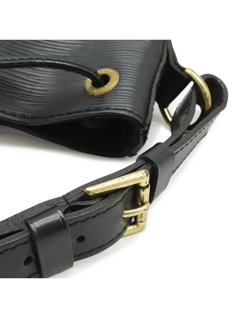 Louis Vuitton Epi Noe Shoulder Bag Drawstring Noir Black Gold